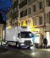 Renault Trucks D refrigerated transport delivering at night